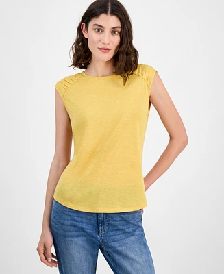 Tommy Hilfiger Women's Ruched-Shoulder Sleeveless Top
