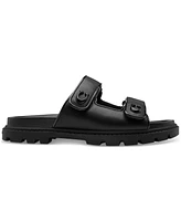 Coach Women's Sculpted C Quilted Washed Denim Double Band Sandals