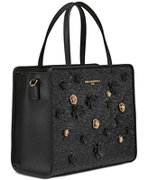 Karl Lagerfeld Paris and Maybelle Satchel with Floral Pins