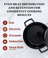 Alva Nori 2.5 Qt. Enameled Cast Iron Cocotte Dutch Oven Steamer Pot with Lid, Steamer Inserts, Non-Toxic Pfas, Pfoa & Ptfe Free, Heavy-Duty Oven Safe