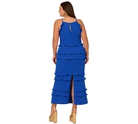 Adrianna by Papell Plus Ruffled Sleeveless Midi Dress