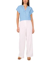 Vince Camuto V Neck Front Placket Blouse