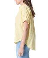 Gloria Vanderbilt Women's Daisy Drop-Hem Button Shirt