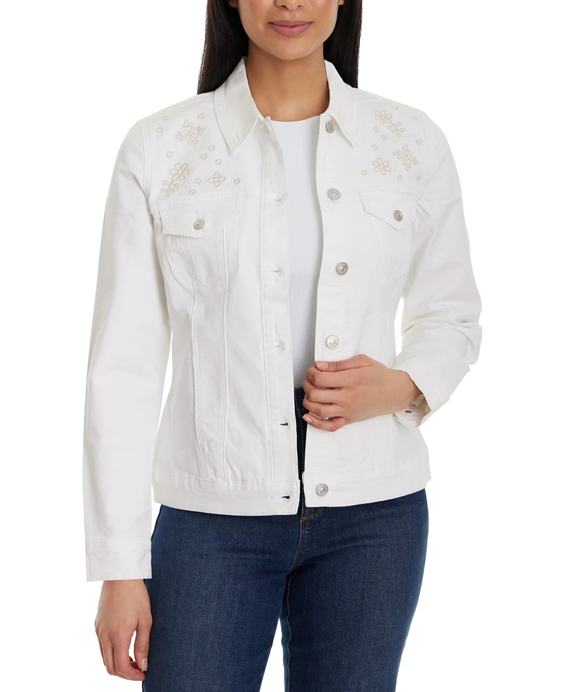 Gloria Vanderbilt Women's Amanda Embroidered Trucker Jacket