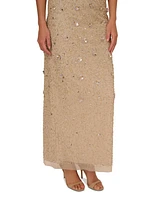 Adrianna Papell Petite 3D Floral Embellished Gown