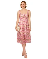 Adrianna Papell Women's Floral-Embroidered Square-Neck Dress