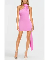 One33 Social Women's The Layla One-Shoulder Halter Mini Dress