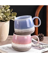 4-Piece Ceramic Coffee Mugs Cup Set - 17oz