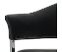 Upholstered Faux Leather Open Back Dining Arm Chair