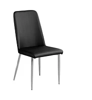 Set of Two Upholstered Faux Leather Dining Chairs for Modern Home Interiors