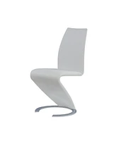 Faux Leather Dining Chairs Set of 2 Upholstered Parsons Style for Home or Office