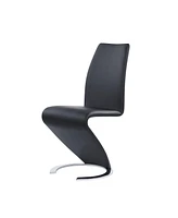 Faux Leather Dining Chairs Set of 2 Upholstered Parsons Style for Home or Office