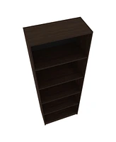 Dam Bookcase with Open Storage and 5 Shelves, Stained Walnut