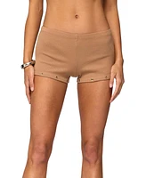 Edikted Women's Hasel Grommet Ribbed Shorts