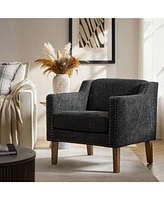 Transitional Ulysses Armchair with Solid Wood
