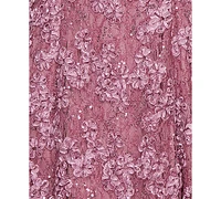 Alex Evenings Women's Sweetheart-Neck Lace Sequin Soutache Dress