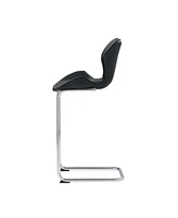 Set of Four Metal Bar Height Chairs with Low Back for Kitchen or
