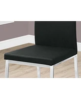 Set of Two Upholstered Faux Leather Dining Chairs for Stylish Home Decor