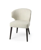 Ivory and Black Wingback Dining Side Chair
