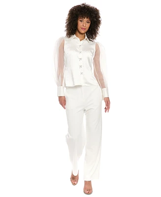 Muse Women's Straight-Leg Tuxedo Pants