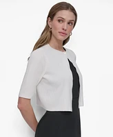 Dkny Women's Elbow-Sleeve Cropped Knit Shrug