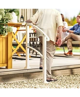 Outsunny 1-3 Step Handrails for Outdoor Steps, Metal Deck Railing,