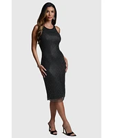 Bebe Women's Crystal Mesh Tank Dress