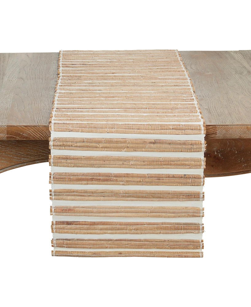 Saro Lifestyle Natural Weave Hyacinth Table Runner, 14" x 72"
