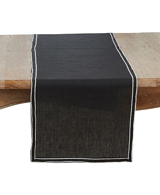 Saro Lifestyle Double Line Embroidered Table Runner 16" x 72"