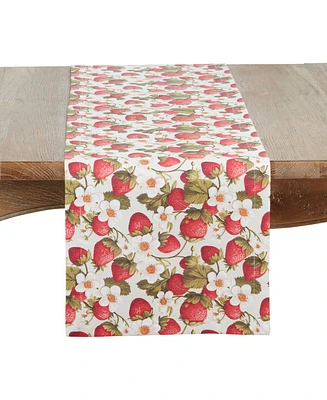 Saro Lifestyle Breezy Juicy Strawberry Table Runner, 14" x 72"