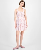 Pink Rose Juniors' Bubble-Strap Tiered Mini Dress
