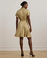 Lauren Ralph Women's Belted Twill Short-Sleeve Shirtdress