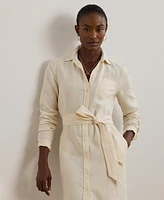 Lauren Ralph Lauren Women's Belted Linen Shirtdress