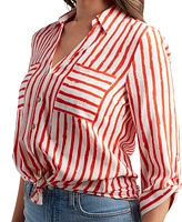 Bcx Juniors' Striped Button Down Shirts