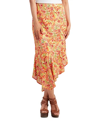 Bcx Juniors' Printed Linen-Blend Skirt