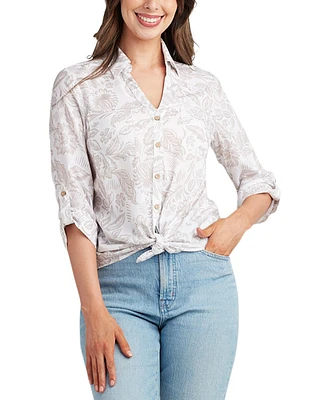 Bcx Juniors' Printed Button-Up Shirt