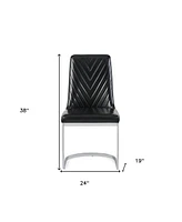 Set Of 2 Modern Dining Chairs With Horse Shoe Style Metal Base