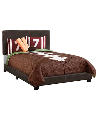 Solid and Manufactured Wood Full Upholstered Faux Leather Bed Frame