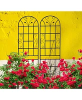4-Pack Metal Garden Trellis, 86,7" Rustproof, Black