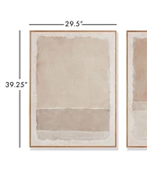 29.5"W x 1.5"D x 39.25"H Composition In Taupe Giclees Framed Wall Art Set of 2