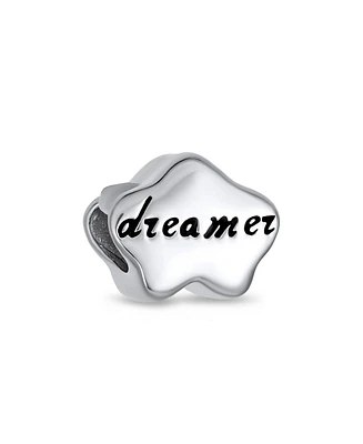 Bling Jewelry Hopes & Dreams Cloud Charm Bead in Oxidized Sterling Silver for European Bracelet