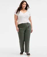 On 34th Trendy Plus Solid High-Rise Braid-Detail Pants, Exclusively at Macy's
