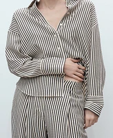 Mango Women's Texture Striped Pants