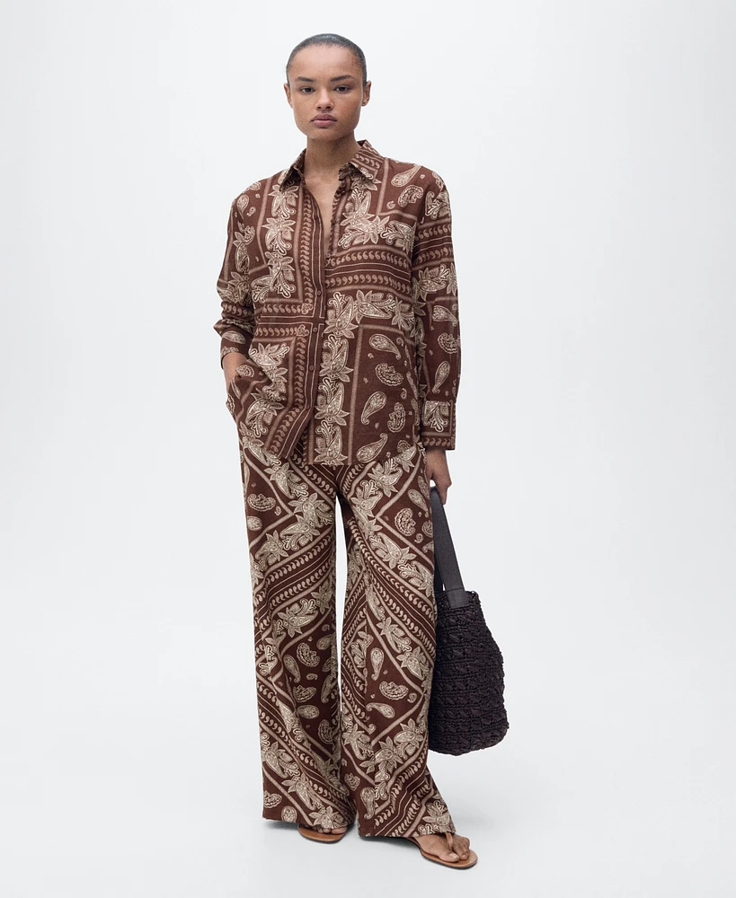 Mango Women's Cotton Paisley Shirt