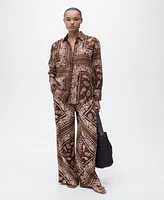 Mango Women's Cotton Paisley Shirt
