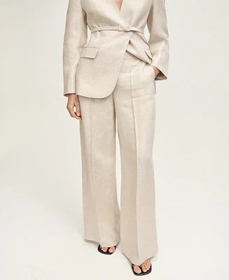 Mango Women's Linen Suit Pants