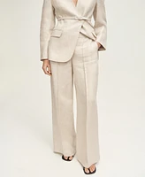 Mango Women's Linen Suit Pants