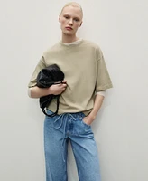 Mango Women's Low-Rise Wide Leg Jeans
