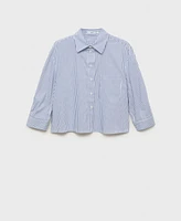 Mango Women's Striped Multi-Position Sleeve Shirt