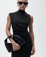 Mango Women's Draped Midi Dress